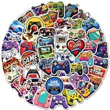 50 PCS Gaming Stickers Bulk Pack - Waterproof Vinyl Decals for Water Bottles,Skateboards Laptops, Phones| Cool Video Game Sticker for Boys, Teens, Adults | Aesthetic Gamer Gift Decals