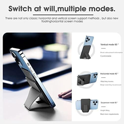 Mizi Magnetic Card Wallet Holder for Apple Magsafe, Phone Stand & Card Holder for Apple iPhone 15/14/13/12 Series - Black