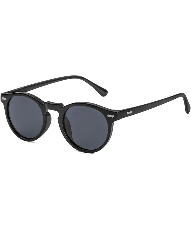 Gleyemor Vintage Polarized Sunglasses for Men Round Sunglasses UV400 Protection Retro Hand-crafted Acetate Frame