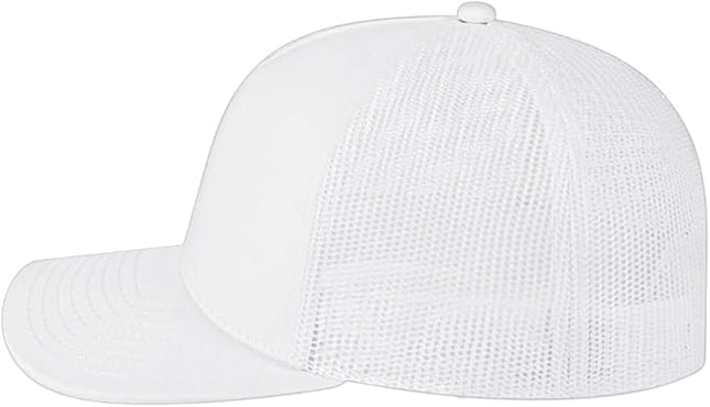 Cap America i3039 Classic 5 Panel Mid Profile Structured Trucker Mesh Back Cap w/ & Adjustable Snapback