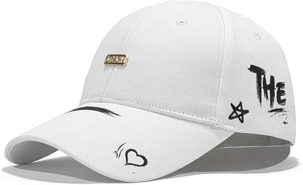 Trendy Unisex Graffiti Baseball Cap, Adjustable Cotton Baseball Cap for Men & Women, Athletic Streetwear Hat