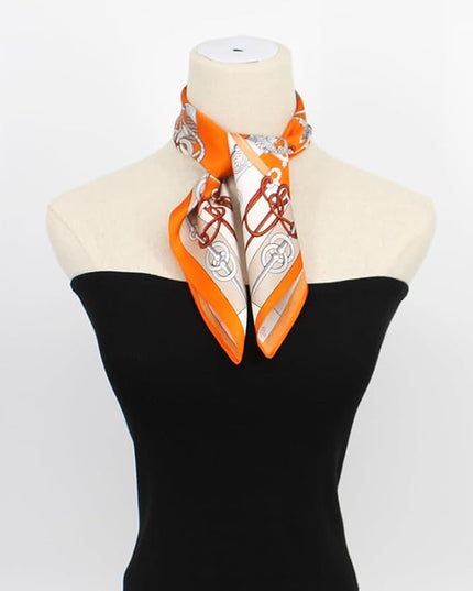ANDANTINO 100% Mulberry Silk Scarf -21” Lightweight Square Neckerchief – Breathable Digital Printed Scarves with Gift Packed