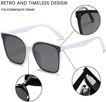 MAXJULI Oversized Sunglasses for Women Men UV Protection 8056