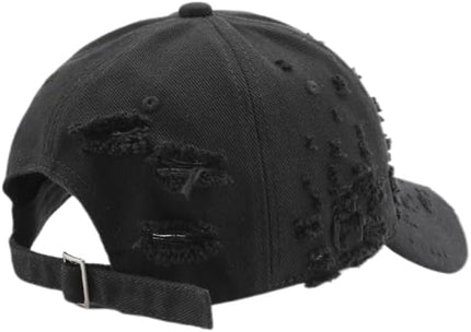 Vintage Washed Distressed Baseball Cap - Adjustable Unisex Solid Color Retro Hat for Outdoor & Casual Wear