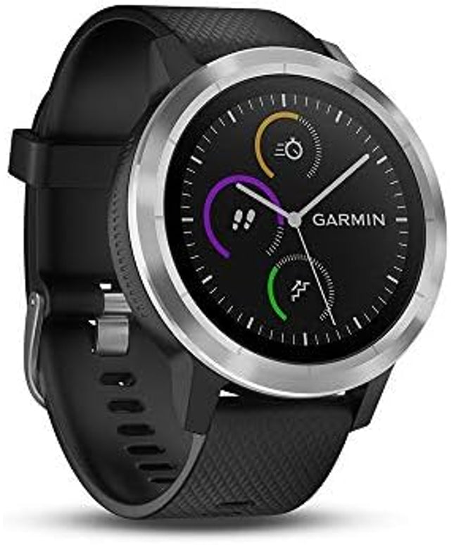 Garmin Smartwatch Vivoactive 3 1,2in GPS Waterproof 5 ATM Glonass Black Stainless Steel (Renewed Premium)