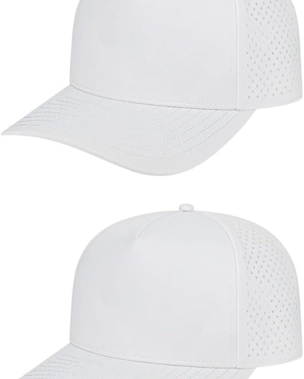 Cap America i8540 Premium Water-Resistant Perforated Medium Profile 5-Panel Cap w/UV Guard & Adjustable Snapback