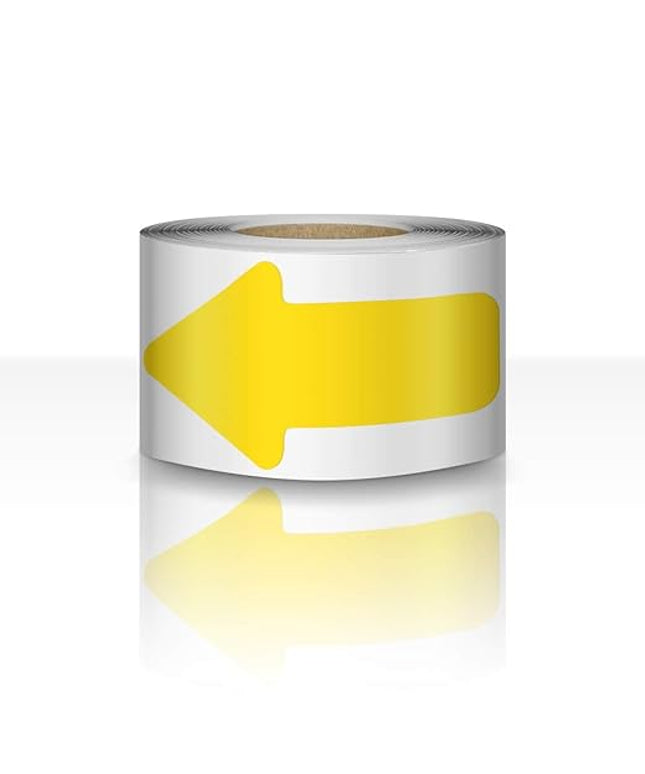Arrow Floor Sign Tape 2"4" Marking Sticker 200 PCS Decal Tape Yellow