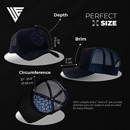 Urban Effort Mesh Back Cap - for Men and Women Baseball Hat 5-Panel Trucker Hat - Great Snapback Closure for Hunting & Hiking