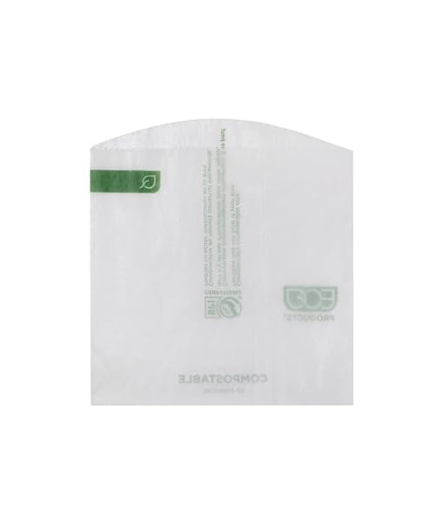 Eco-Products Renewable & Compostable Small Dry Wax French Fry Bags, White Paper, Case of 1000, Made with Renewable Resources, ASTM Compliant, BPI-Certified