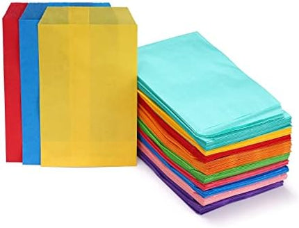 Quotidian Black Flat Small Greaseproof Paper Bags 3" x 5" (8 x 13.3cm) Pack of 100 - Small Treat Wedding Confetti Stamps