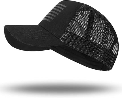 American Flag Trucker Hat - Snapback Hat, Baseball Cap for Men Women - Breathable Mesh Side, Adjustable Fit - for Casual Wear