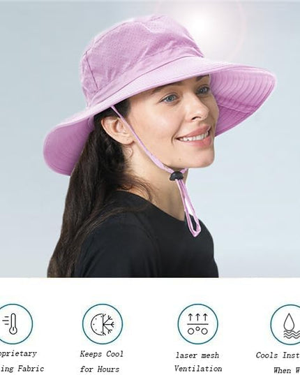 ZOORON Boonie Hat UPF 50+ Cooling Sun Hat for Men and Women,Wide Brim Bucket Hats with UV Protection for Safari Hiking Beach