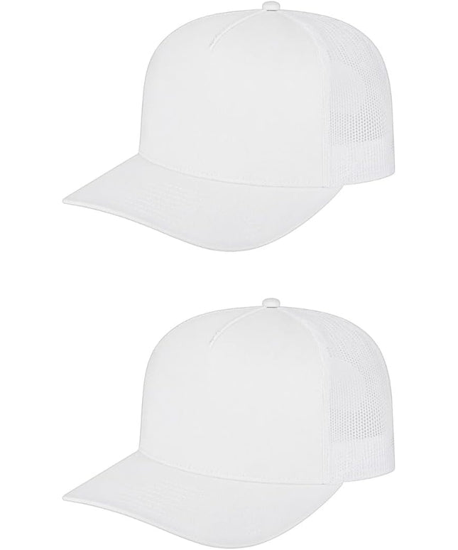 Cap America i3039 Classic 5 Panel Mid Profile Structured Trucker Mesh Back Cap w/ & Adjustable Snapback