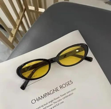 90s Sunglasses for Women Men Retro Small Oval Sunglasses