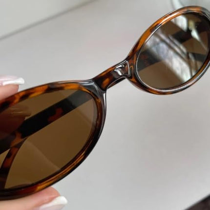90s Sunglasses for Women Men Retro Small Oval Sunglasses