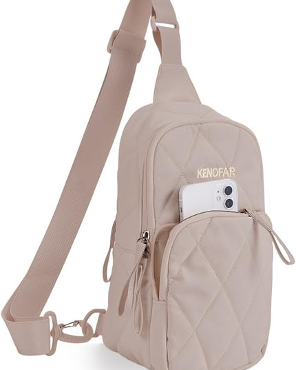 Womenquilted Puffer Crossbody Bag, Fanny Packs for Travel Hiking Lightweight Sling Backpack,Both Daily Commuting and Travel