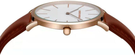 Roberto Marino RM1423 Men’s Luxury Watch – Japanese Quartz, Leather Strap, White Dial, 3 ATM Water Resistant