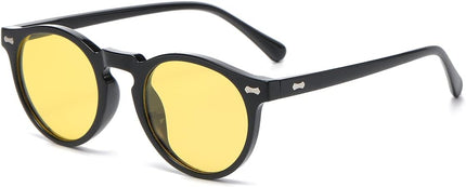 Gleyemor Vintage Polarized Sunglasses for Men Round Sunglasses UV400 Protection Retro Hand-crafted Acetate Frame