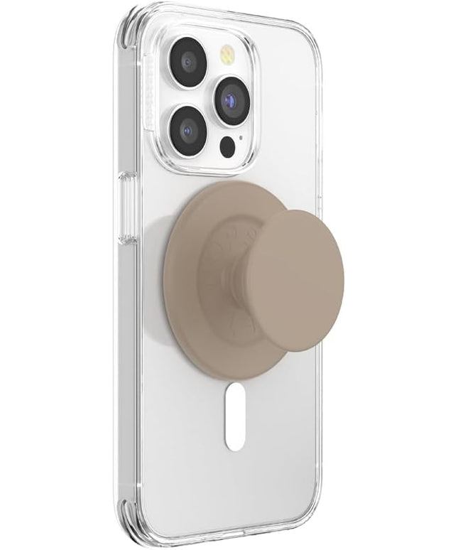 PopSockets Phone Grip for MagSafe with Kickstand, Magnetic Stand, Swappable Top, Secure Hold for iPhone MagSafe Cases, Phone & Tablet Grip, Cute PopSockets - Soft Touch Latte