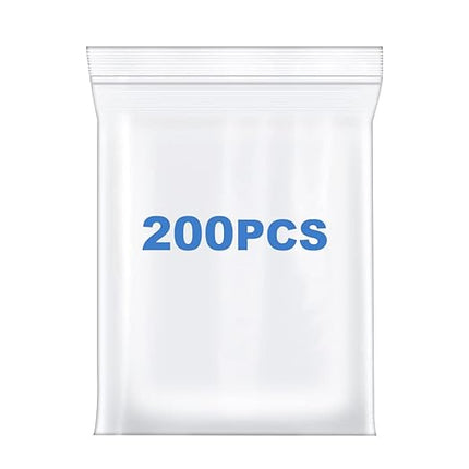 Somoga 200 PCS 2" x 3" Thick 4 Mil Small Clear Zip Poly Bags Plastic Reclosable Zip Seal Lock Bags Heavy-Duty Necklace Ring Coin Beads Jewelry Pill Zipper Bag