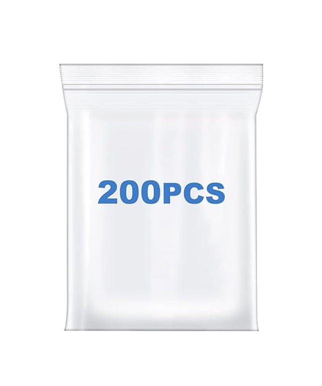 Somoga 200 PCS 2" x 3" Thick 4 Mil Small Clear Zip Poly Bags Plastic Reclosable Zip Seal Lock Bags Heavy-Duty Necklace Ring Coin Beads Jewelry Pill Zipper Bag