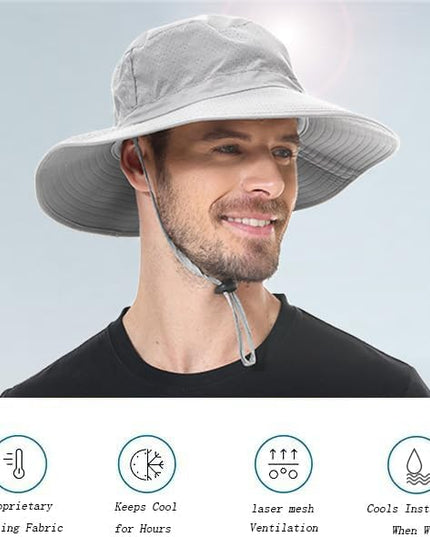 ZOORON Boonie Hat UPF 50+ Cooling Sun Hat for Men and Women,Wide Brim Bucket Hats with UV Protection for Safari Hiking Beach