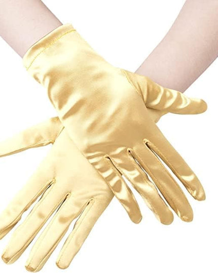 Sahabowi Satin Gloves Formal Bridal Banquet Party Wedding Opera Solid Colorful Mitten For Women