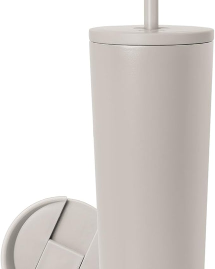 Simple Modern Insulated Tumbler with Lid and Straw | Iced Coffee Cup Reusable Stainless Steel Water Bottle Travel Mug | Gifts for Women Men Her Him | Classic Collection | 24oz | Almond Birch