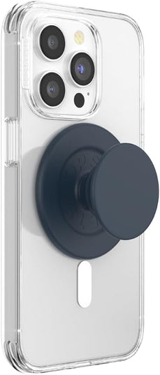 PopSockets Phone Grip for MagSafe with Kickstand, Magnetic Stand, Swappable Top, Secure Hold for iPhone MagSafe Cases, Phone & Tablet Grip - Soft Touch Navy