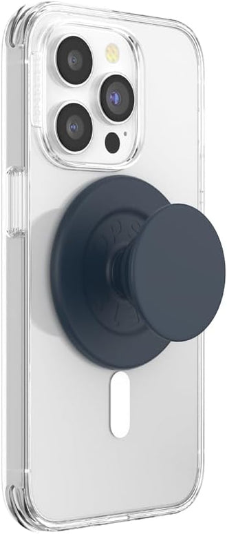 PopSockets Phone Grip for MagSafe with Kickstand, Magnetic Stand, Swappable Top, Secure Hold for iPhone MagSafe Cases, Phone & Tablet Grip - Soft Touch Navy