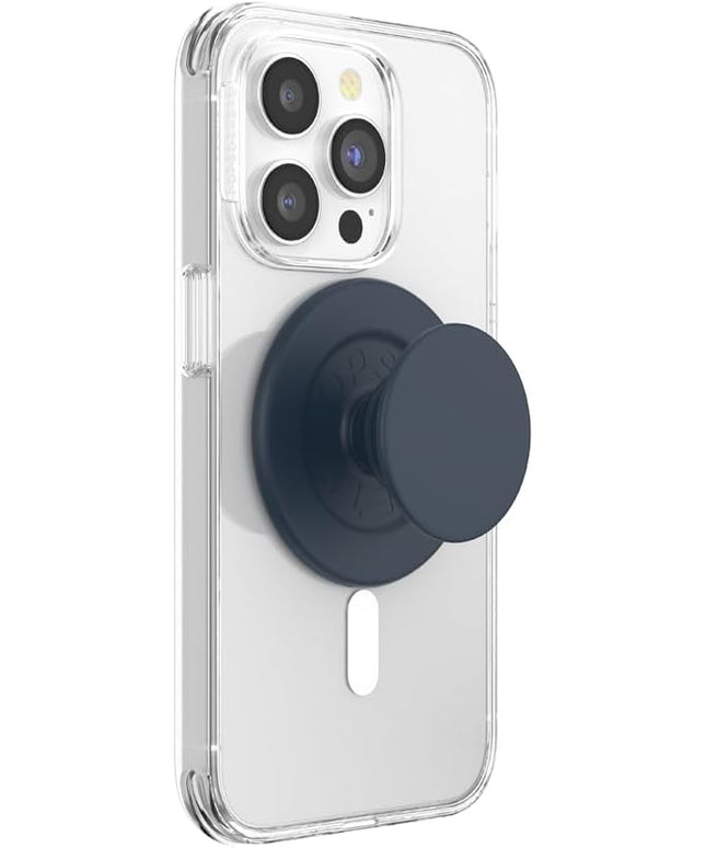 PopSockets Phone Grip for MagSafe with Kickstand, Magnetic Stand, Swappable Top, Secure Hold for iPhone MagSafe Cases, Phone & Tablet Grip - Soft Touch Navy