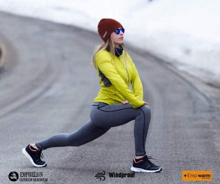 EMPIRELION Softshell Winter Fleece Lined Beanie Hats, 9" Running Skull Cap Thermal Tactical Watch Cap Men Women