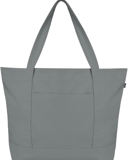 Eco Right Canvas Tote Bag for Women with Zip & Inner Pocket, 100% Organic Cotton Tote Bags for Men, Shopping, Beach