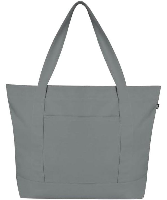 Eco Right Canvas Tote Bag for Women with Zip & Inner Pocket, 100% Organic Cotton Tote Bags for Men, Shopping, Beach
