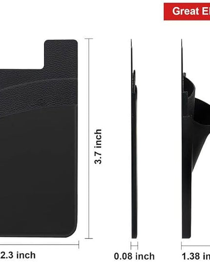 Senose 5 Pack Phone Wallet, Card Holder Back of Phone Stick On Pocket Credit ID Card Sleeve, Strong Adhesive Sticker Cellphone Wallet Compatible for iPhone, Android & Most Smartphones
