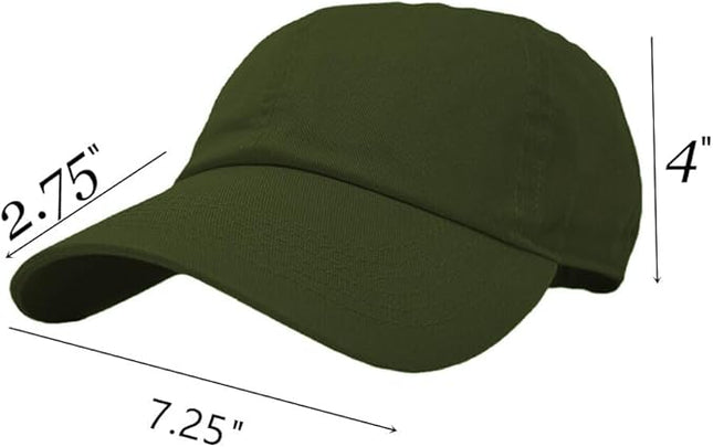 Glory Max 100% Cotton Baseball Cap Classic Plain Low Profile Golf Dad Hat Buckle Adjustable