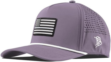 Branded Bills Vintage Old Glory PVC Curved 5 Panel Rope Hat, Fits 7-7 7/8, Adjustable Snapback | Lightweight, Comfort Stretch