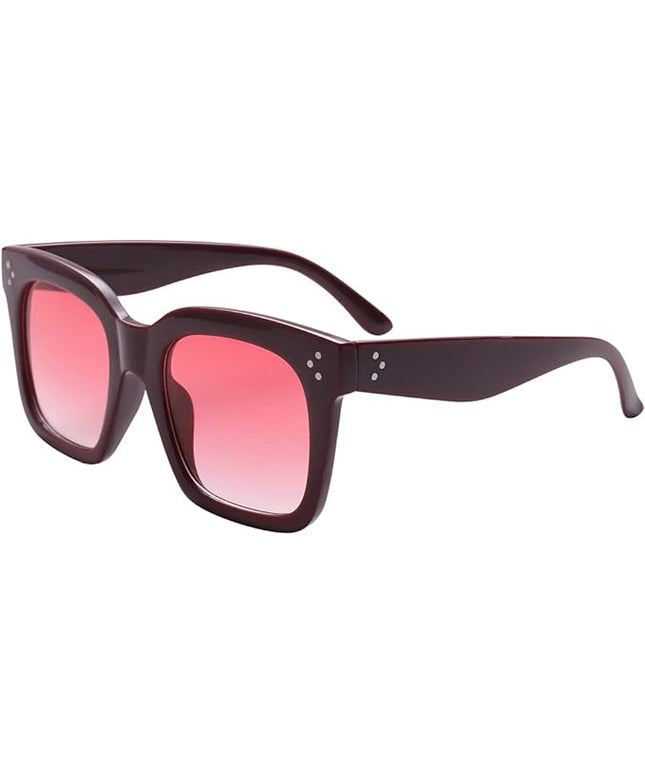 Vintage Women Oversized Sunglasses Designer Luxury Square Sun Glasses UV400 Protection Flat Lens