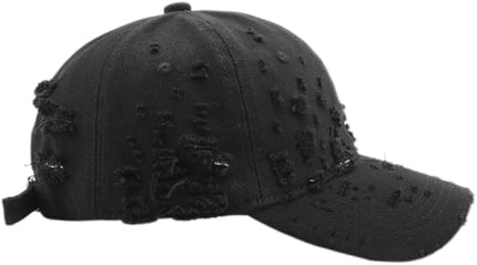 Vintage Washed Distressed Baseball Cap - Adjustable Unisex Solid Color Retro Hat for Outdoor & Casual Wear