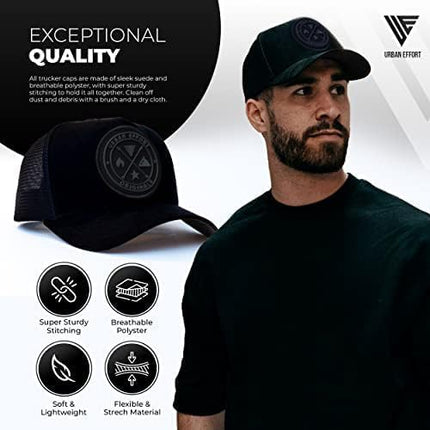Urban Effort Mesh Back Cap - for Men and Women Baseball Hat 5-Panel Trucker Hat - Great Snapback Closure for Hunting & Hiking