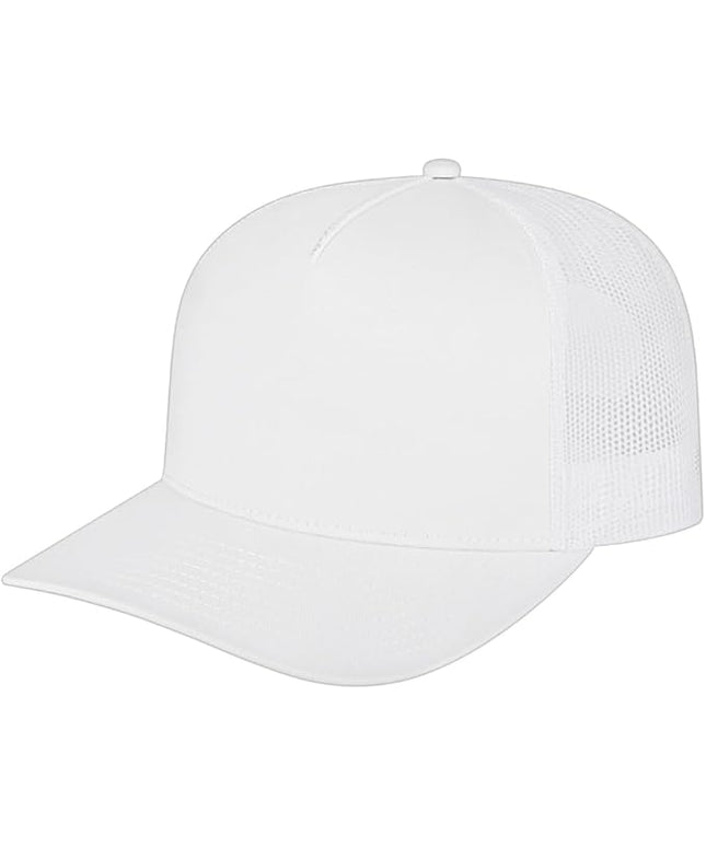 Cap America i3039 Classic 5 Panel Mid Profile Structured Trucker Mesh Back Cap w/ & Adjustable Snapback