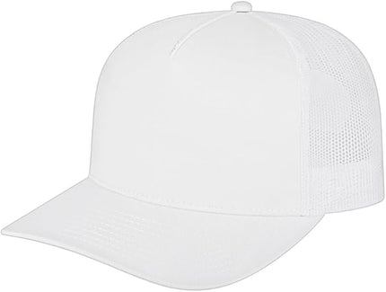 Cap America i3039 Classic 5 Panel Mid Profile Structured Trucker Mesh Back Cap w/ & Adjustable Snapback