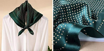 ANDANTINO 100% Real Mulberry Silk Scarf -21'' x 21''- Lightweight Neckerchief –Women Men Small Square Digital Printed Scarves