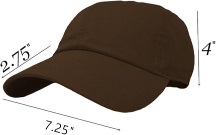 Glory Max 100% Cotton Baseball Cap Classic Plain Low Profile Golf Dad Hat Buckle Adjustable