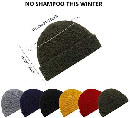 SATINIOR Trawler Beanie Watch Hat Roll-up Edge Skullcap Fisherman Beanie for Women Men