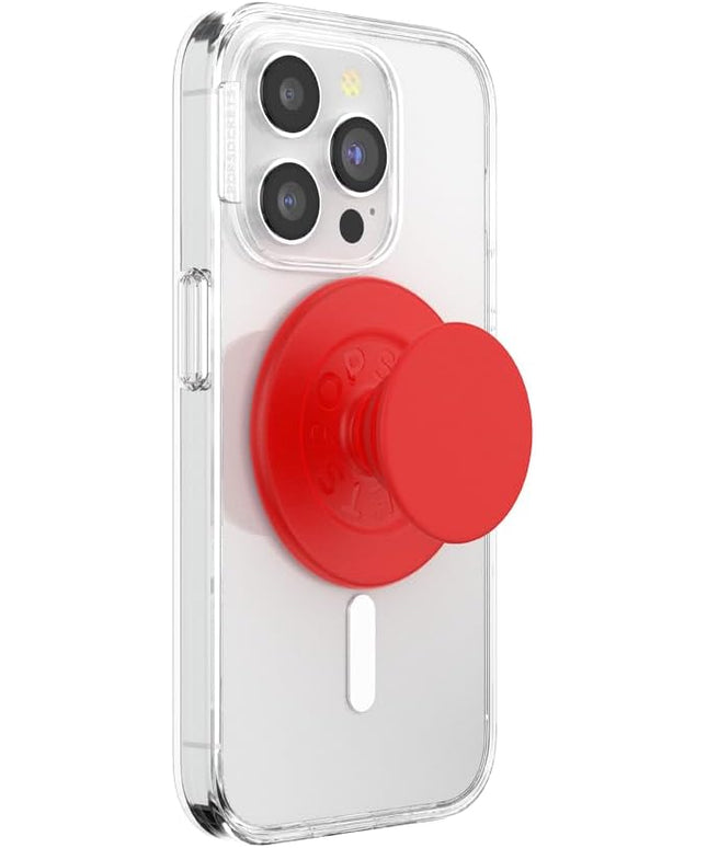 PopSockets Phone Grip for MagSafe with Kickstand, Magnetic Stand, Swappable Top, Secure Hold for iPhone MagSafe Cases, Phone & Tablet Grip - Basic Rosso