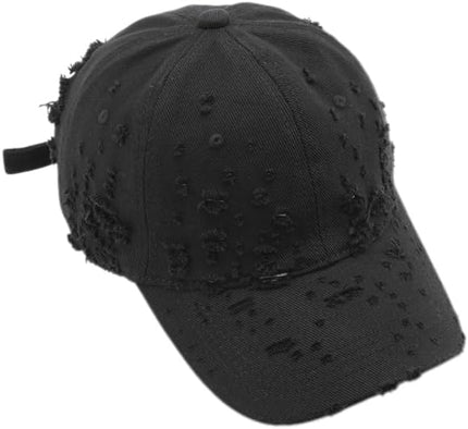 Vintage Washed Distressed Baseball Cap - Adjustable Unisex Solid Color Retro Hat for Outdoor & Casual Wear