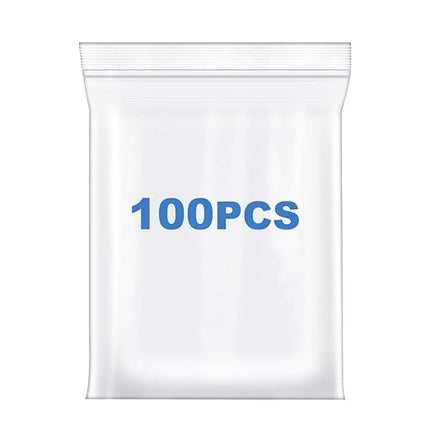 Somoga 100 PCS 4" x 5" Thick 4 Mil Small Clear Zip Poly Bags Plastic Reclosable Zip Seal Lock Bags Heavy-Duty Necklace Ring Coin Beads Jewelry Pill Zipper Bag