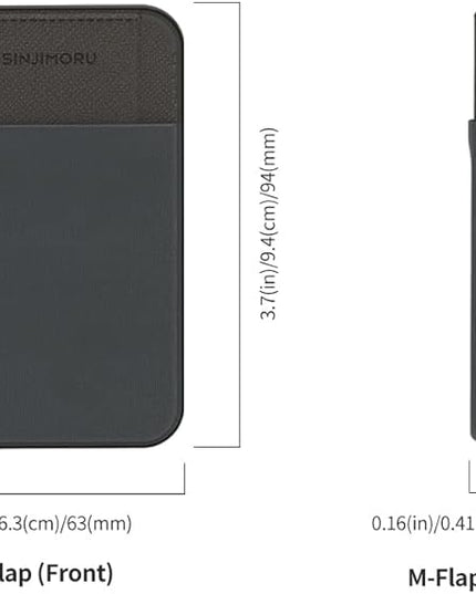 Sinjimoru Privacy Cover Magnetic Card Holder, Magnetic Phone Wallet Stick on as Credit Card Holder for MagSafe Compatible with iPhone 16 15 14 13 12 Series. M-Flap