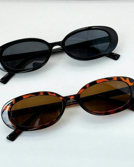 90s Sunglasses for Women Men Retro Small Oval Sunglasses